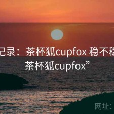 一点记录：茶杯狐cupfox 稳不稳，“茶杯狐cupfox”
