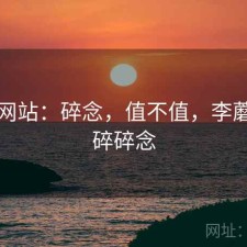 蘑菇网站：碎念，值不值，李蘑菇的碎碎念