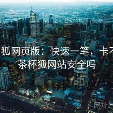 茶杯狐网页版：快速一笔，卡不卡，茶杯狐网站安全吗